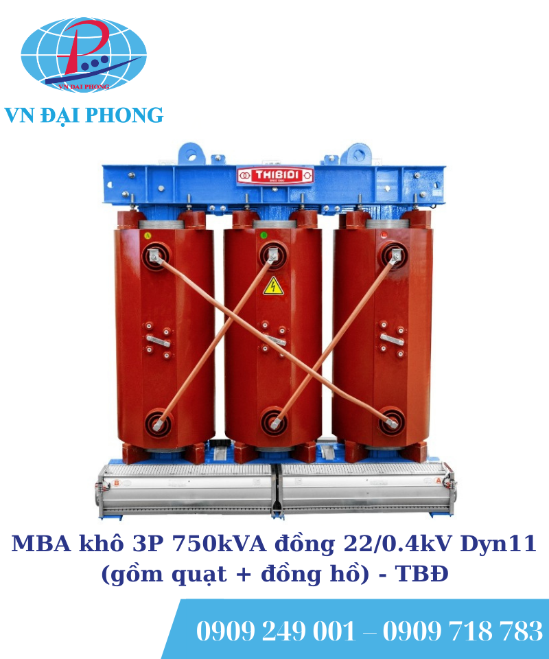 Máy biến áp khô 3 Pha THIBIDI 750kVA đồng 22/0.4kV Dyn11